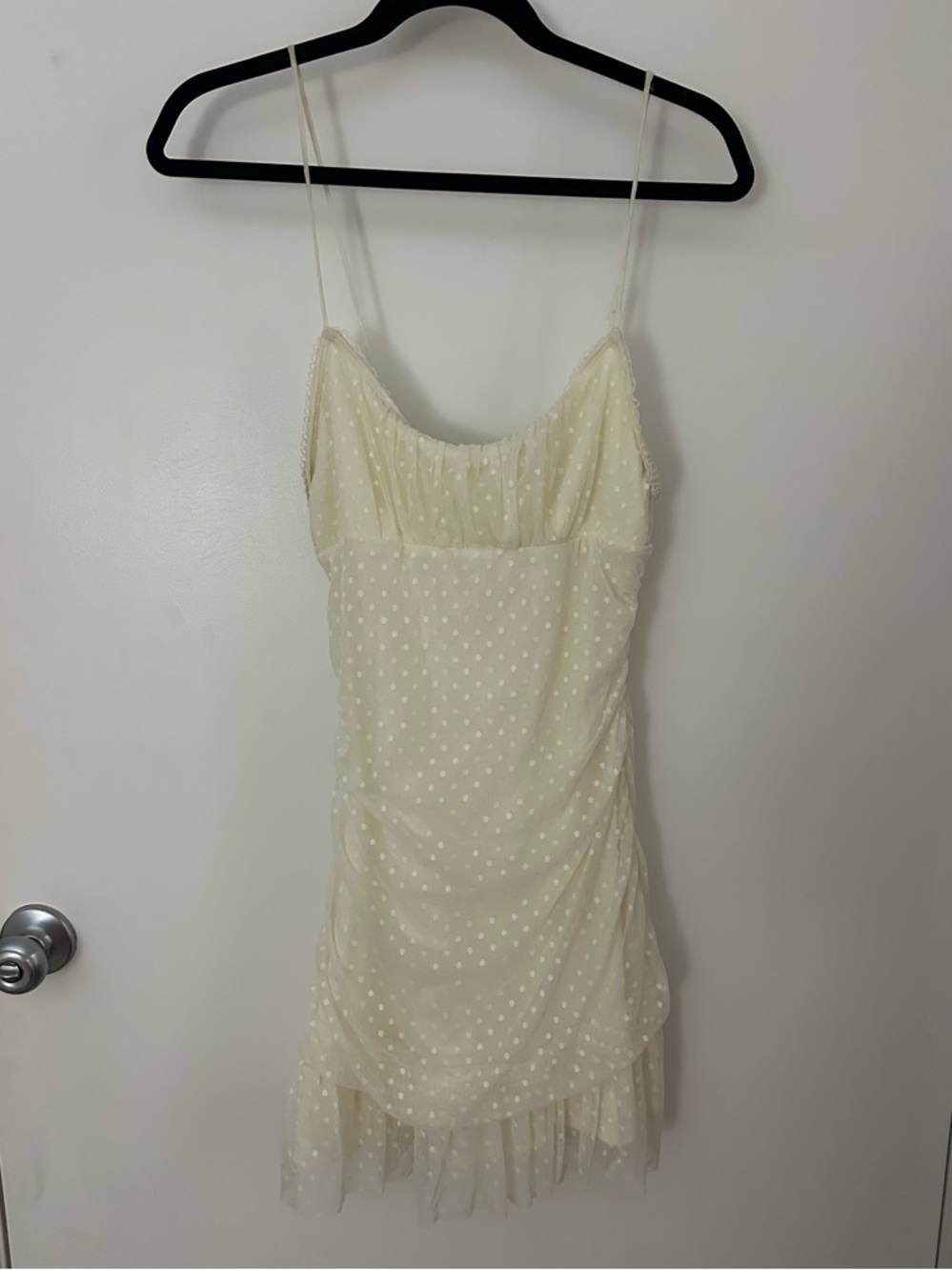 Alter’d State Cream Polka Dot Spaghetti Strap Mini Dress